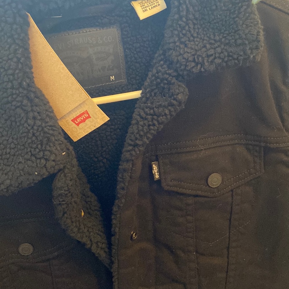 Levi’s Black Sherpa Lined Jean Jacket